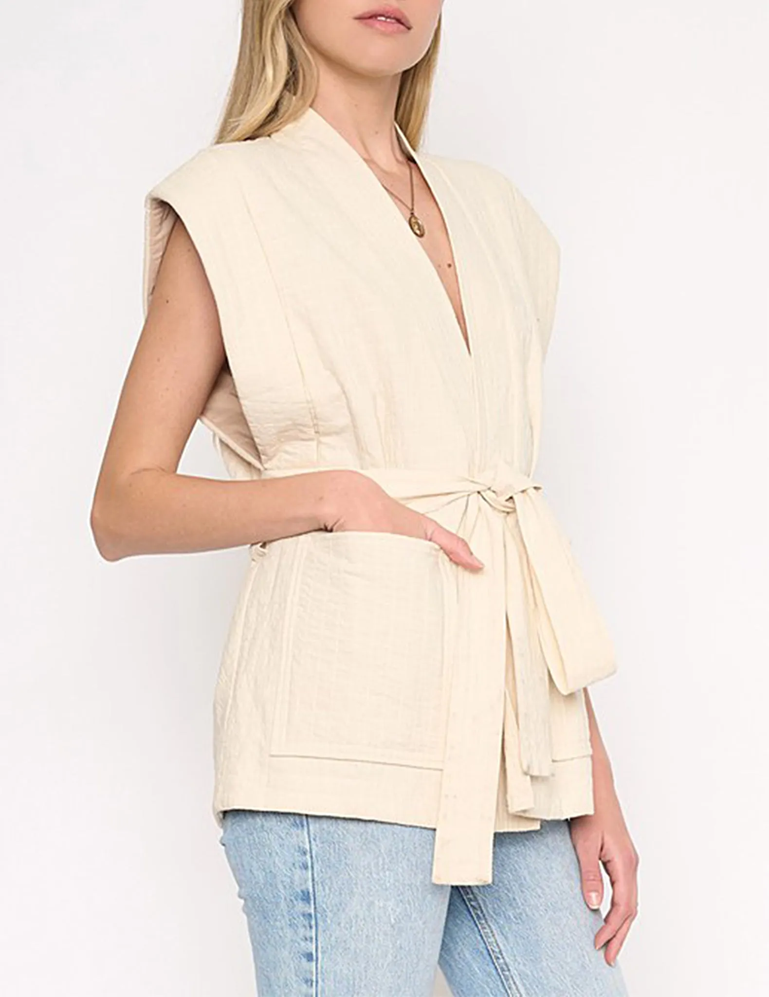 Reign Quilted Ivory Vest