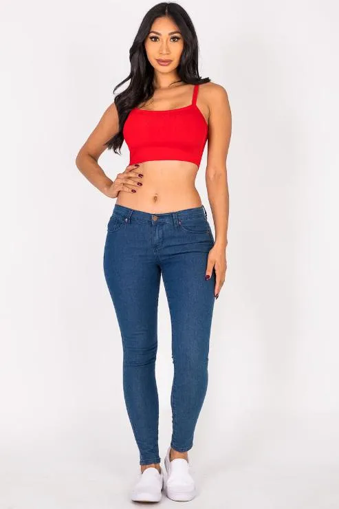 Ribbed Knit Cami Crop Top