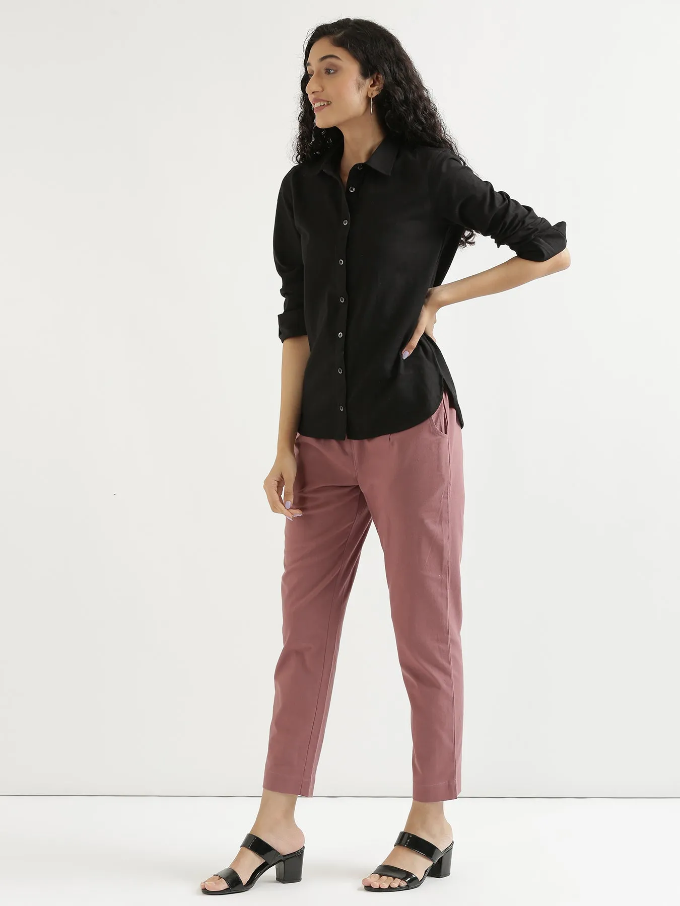 Rose Taupe Cotton Pant