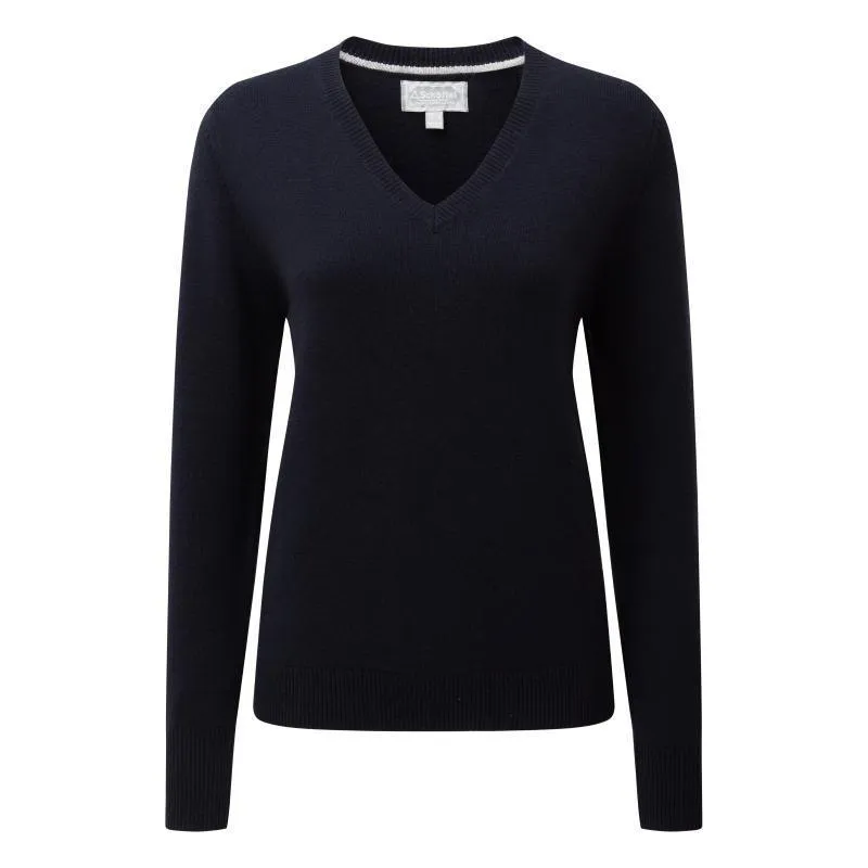 Schoffel Ladies Merino V Neck Jumper - Navy