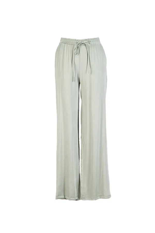 Setre Waist Elasticated Tie Detail Trousers Light Green