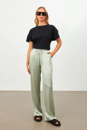 Setre Waist Elasticated Tie Detail Trousers Light Green