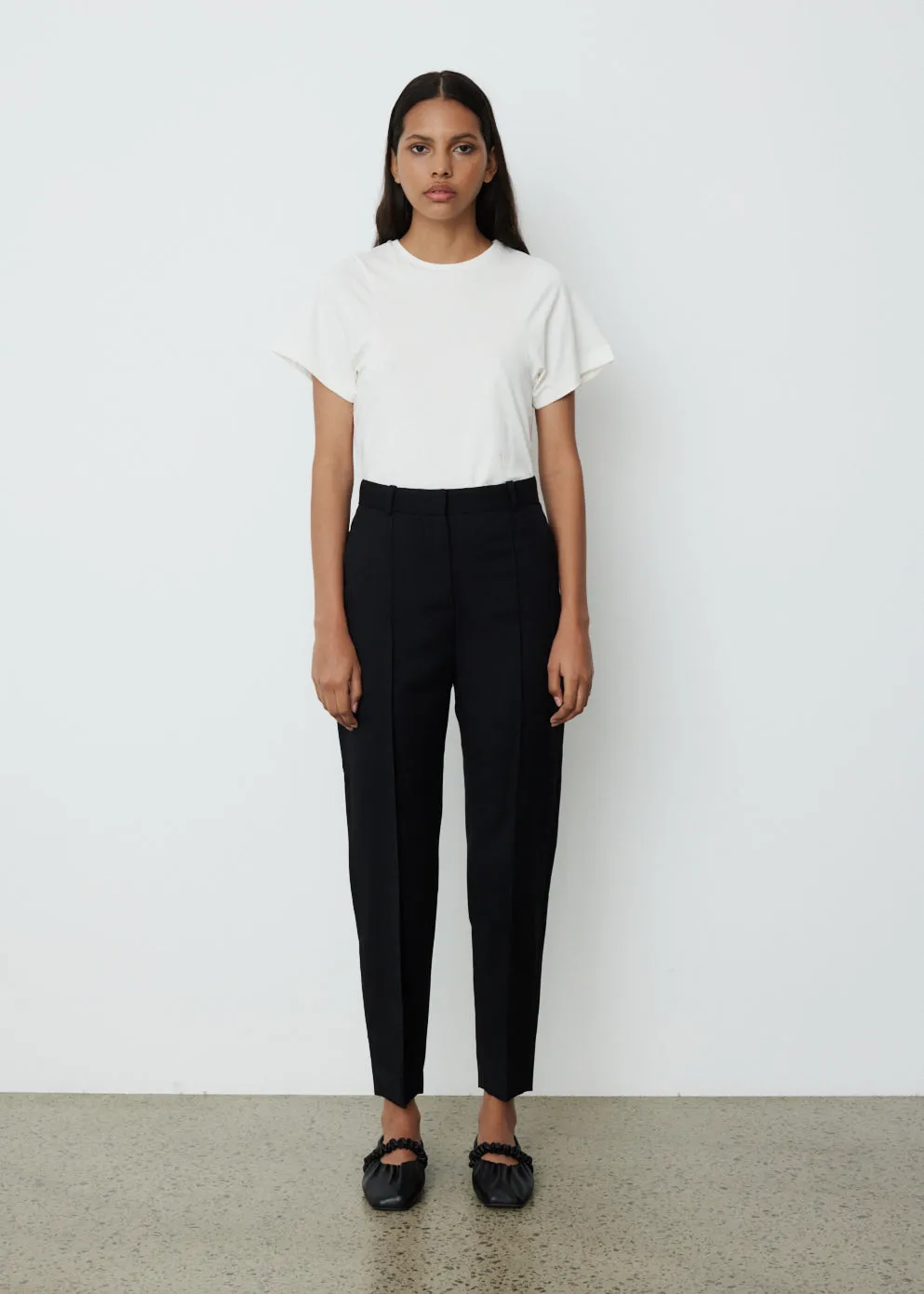 Sewn Pleat Wool Trousers