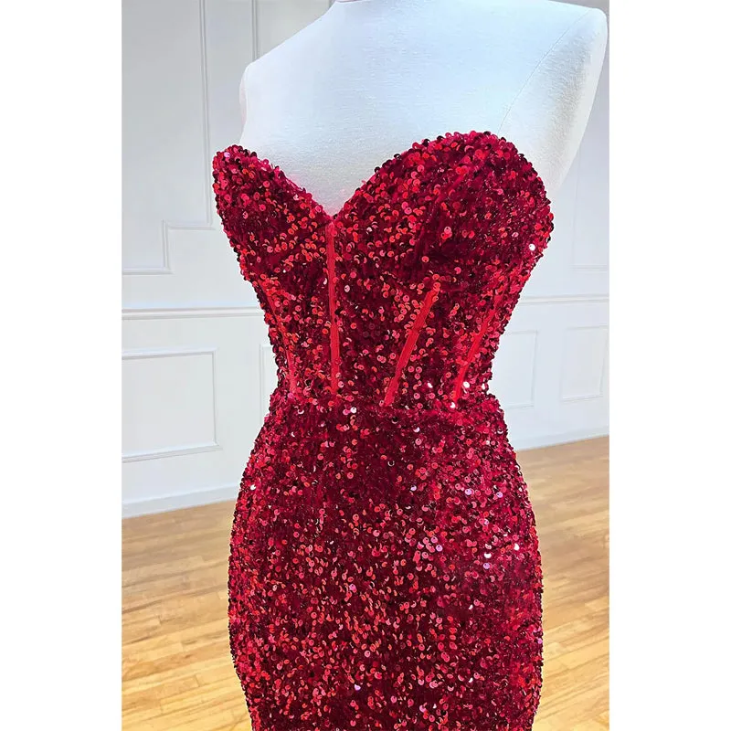 Sheath/column Sequins Sparkly Prom Dress Long Party Gown