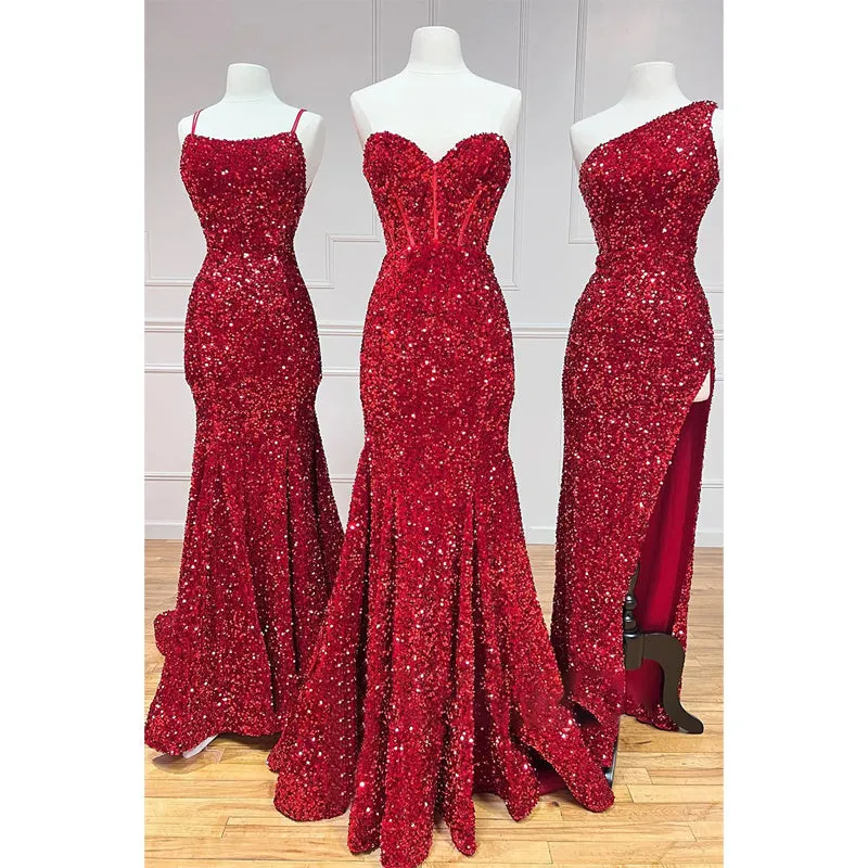 Sheath/column Sequins Sparkly Prom Dress Long Party Gown