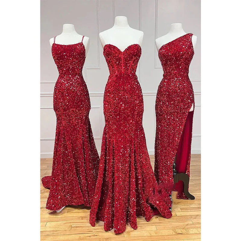 Sheath/column Sequins Sparkly Prom Dress Long Party Gown