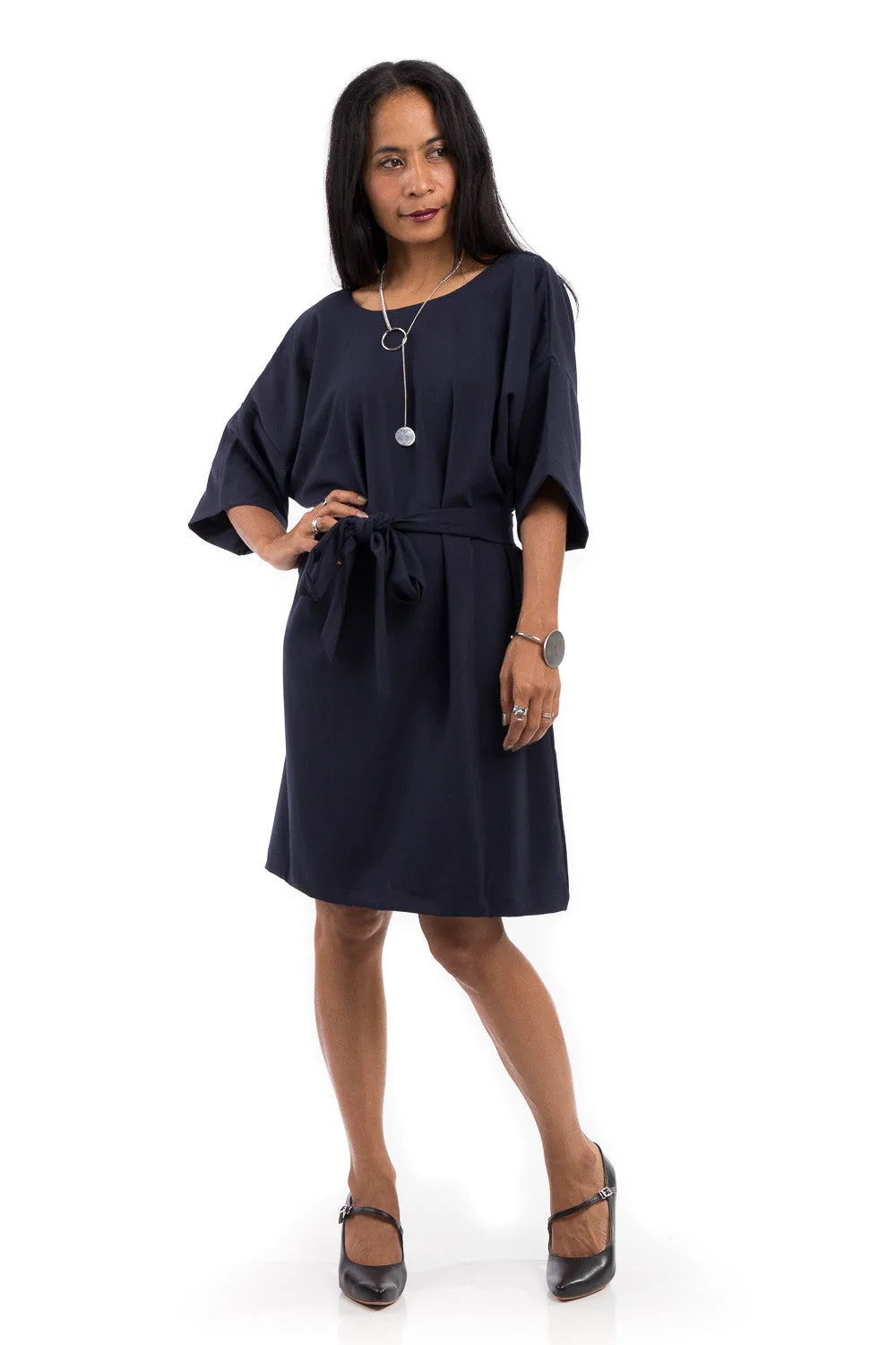 Short dress, navy blue summer dress