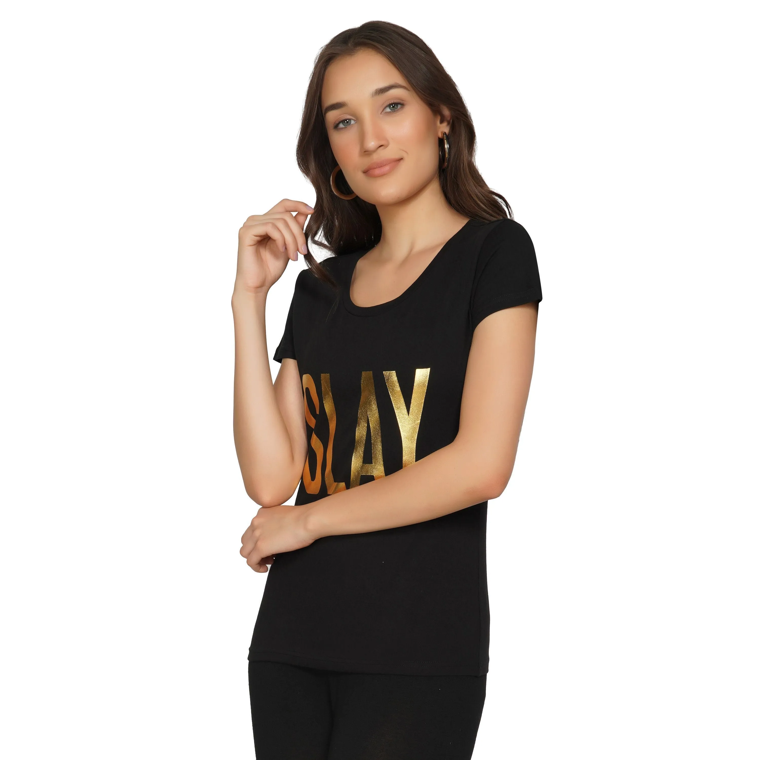 SLAY. Women's T-shirt Limited Edition Gold Foil Reflective Print