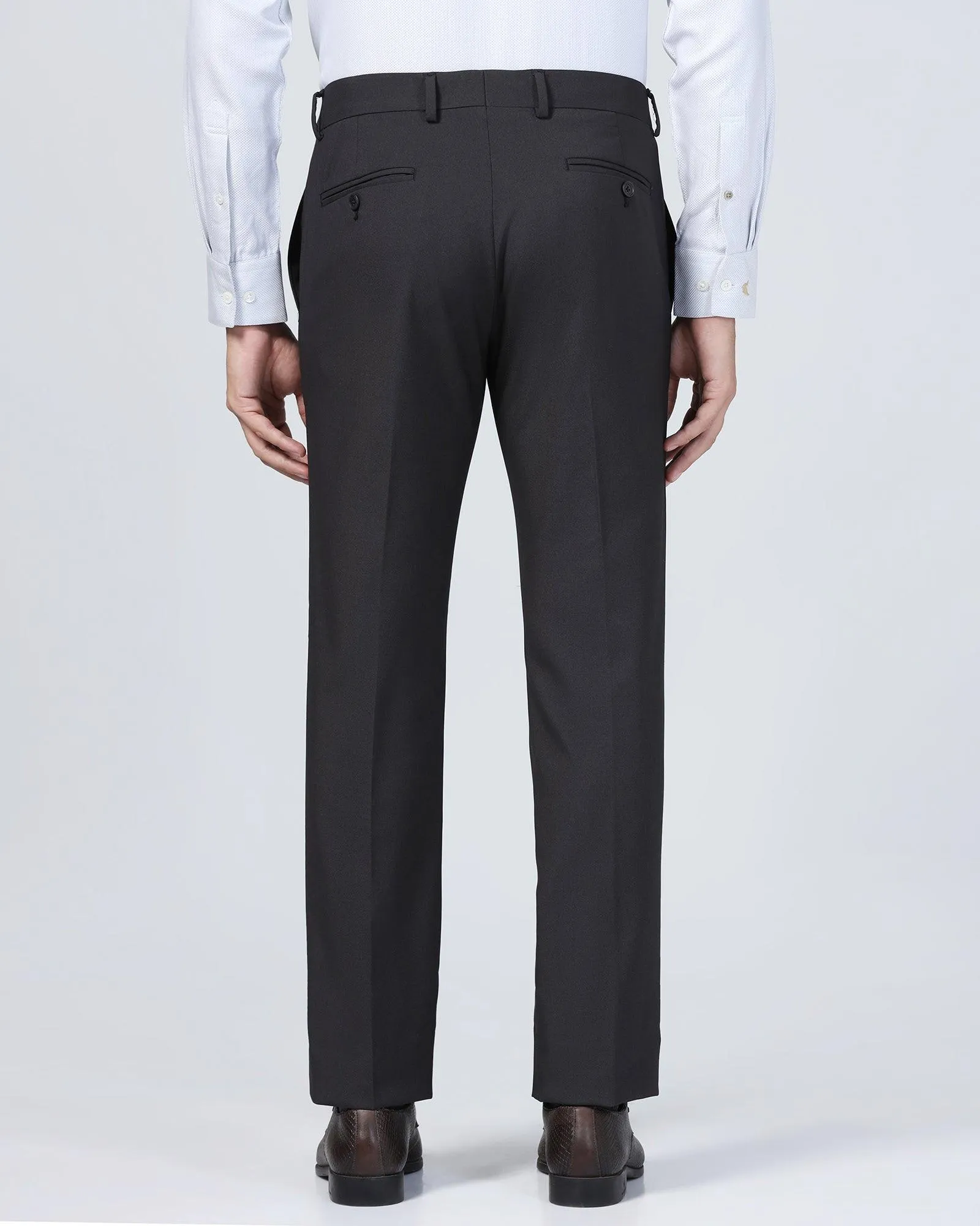 Slim Comfort B-95 Formal Black Textured Trouser - Mazda