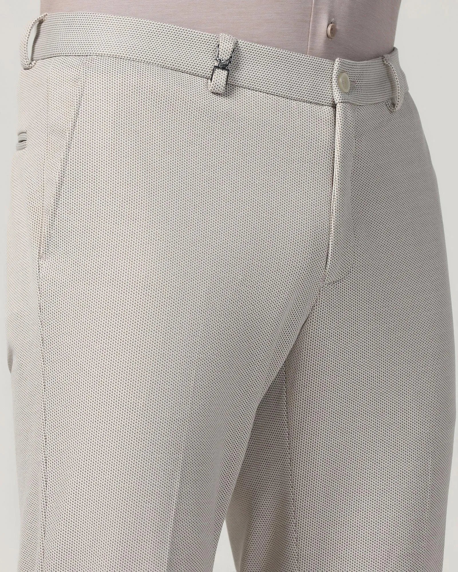 Slim Fit B-91 Formal Beige Textured Trouser - Hummer