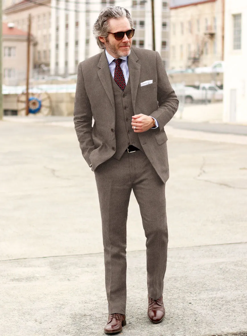 Solbiati Twill Stone Brown Linen Suit