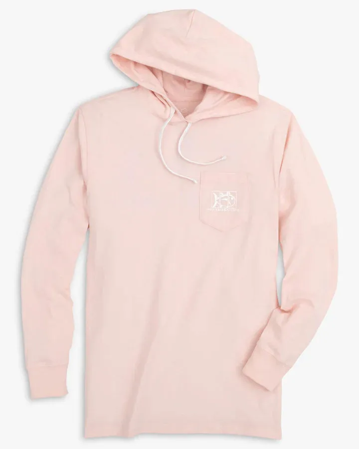 Southern Tide Surfing Triptych Long Sleeve Hoodie T-Shirt Rose Blush