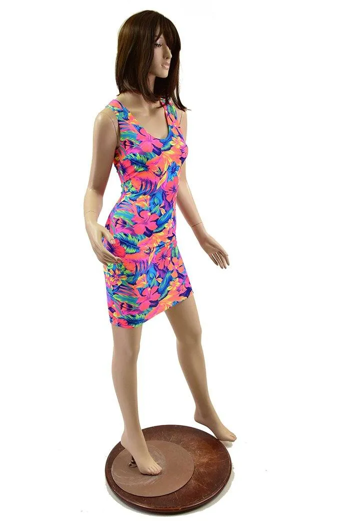 Tahitian Floral Racerback Bodycon Dress