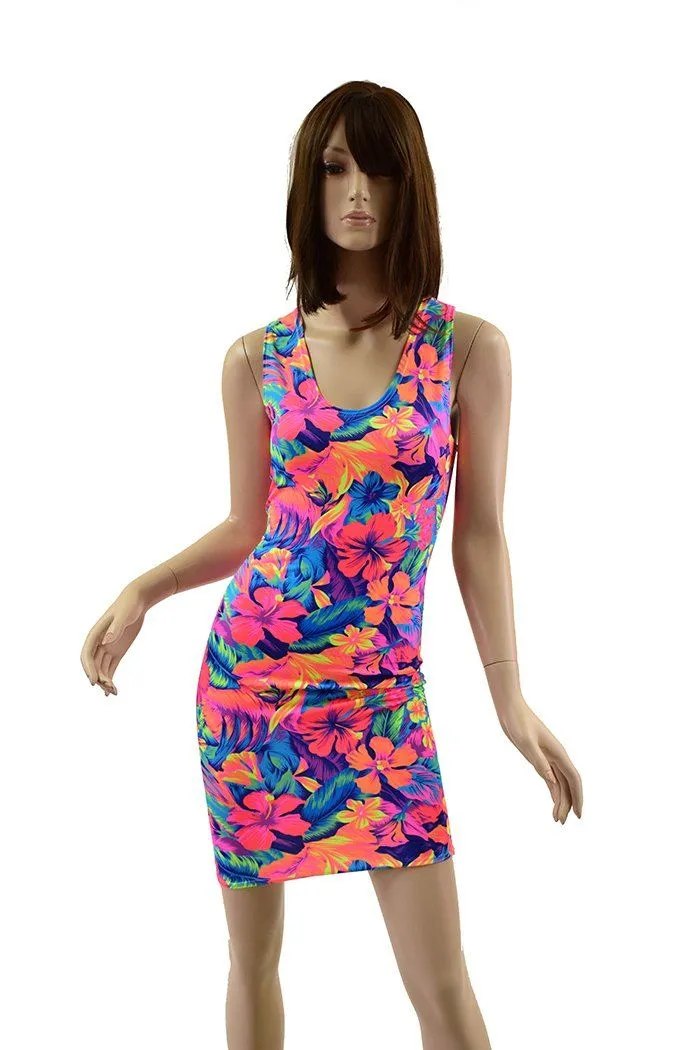 Tahitian Floral Racerback Bodycon Dress