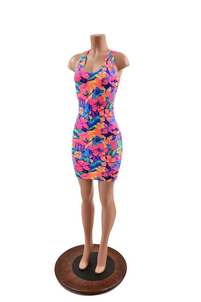 Tahitian Floral Racerback Bodycon Dress