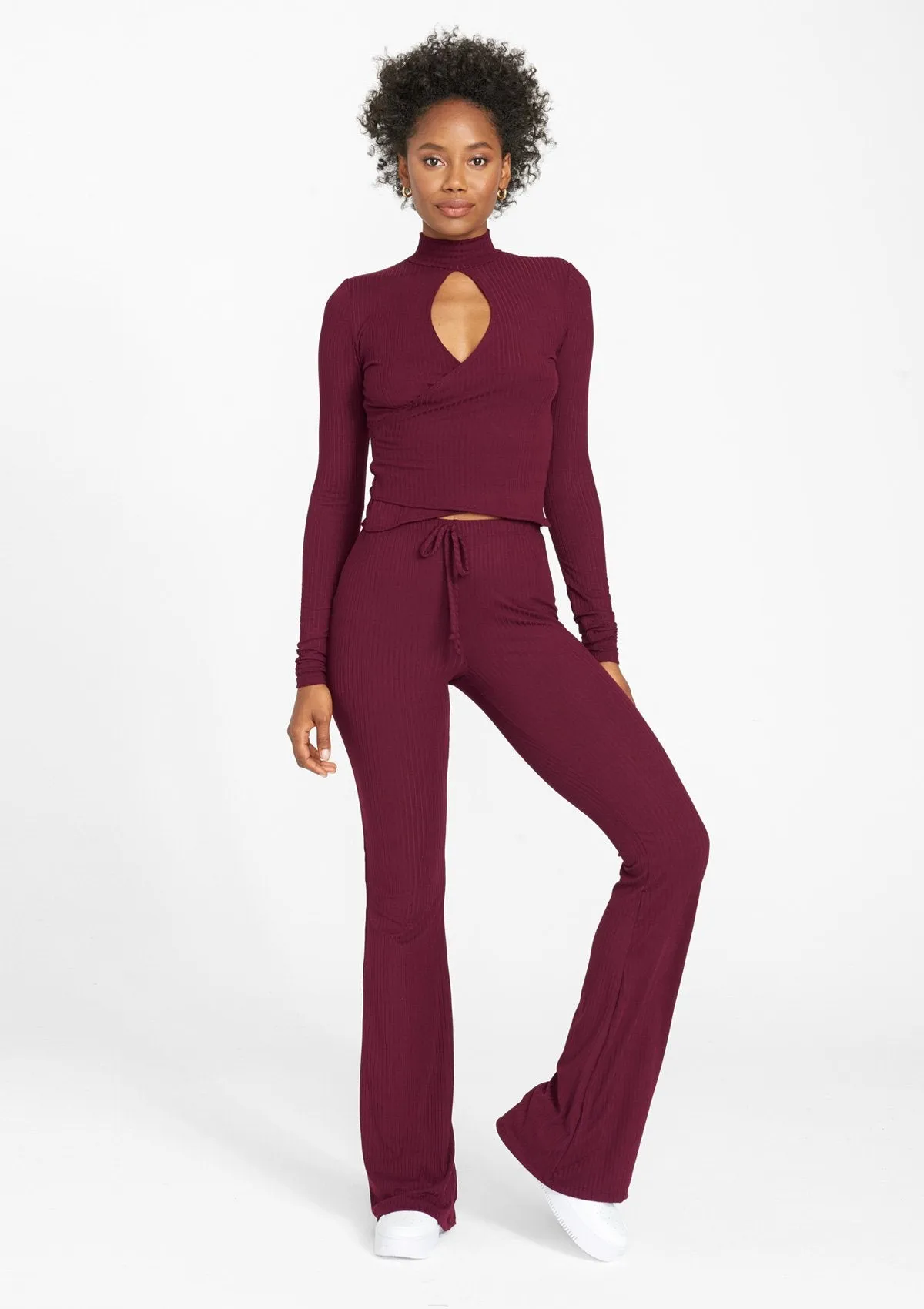 Tall Elana Long Sleeve Cropped Top