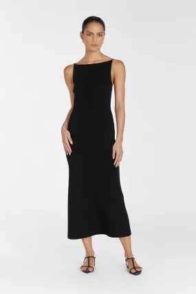 TAYLOR BLACK KNIT MIDI DRESS