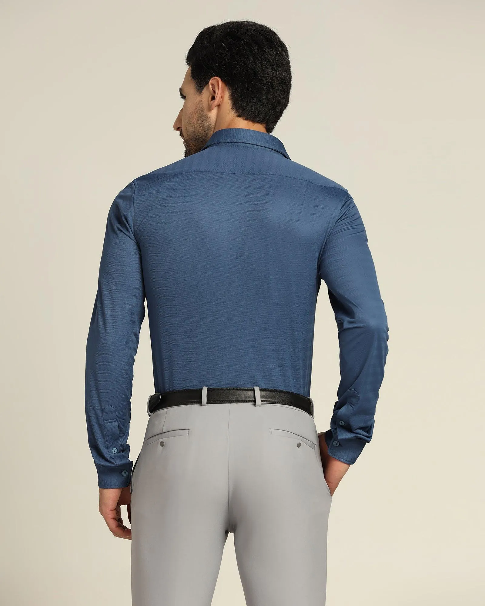 TechPro Casual Blue Textured Shirt - Tucker