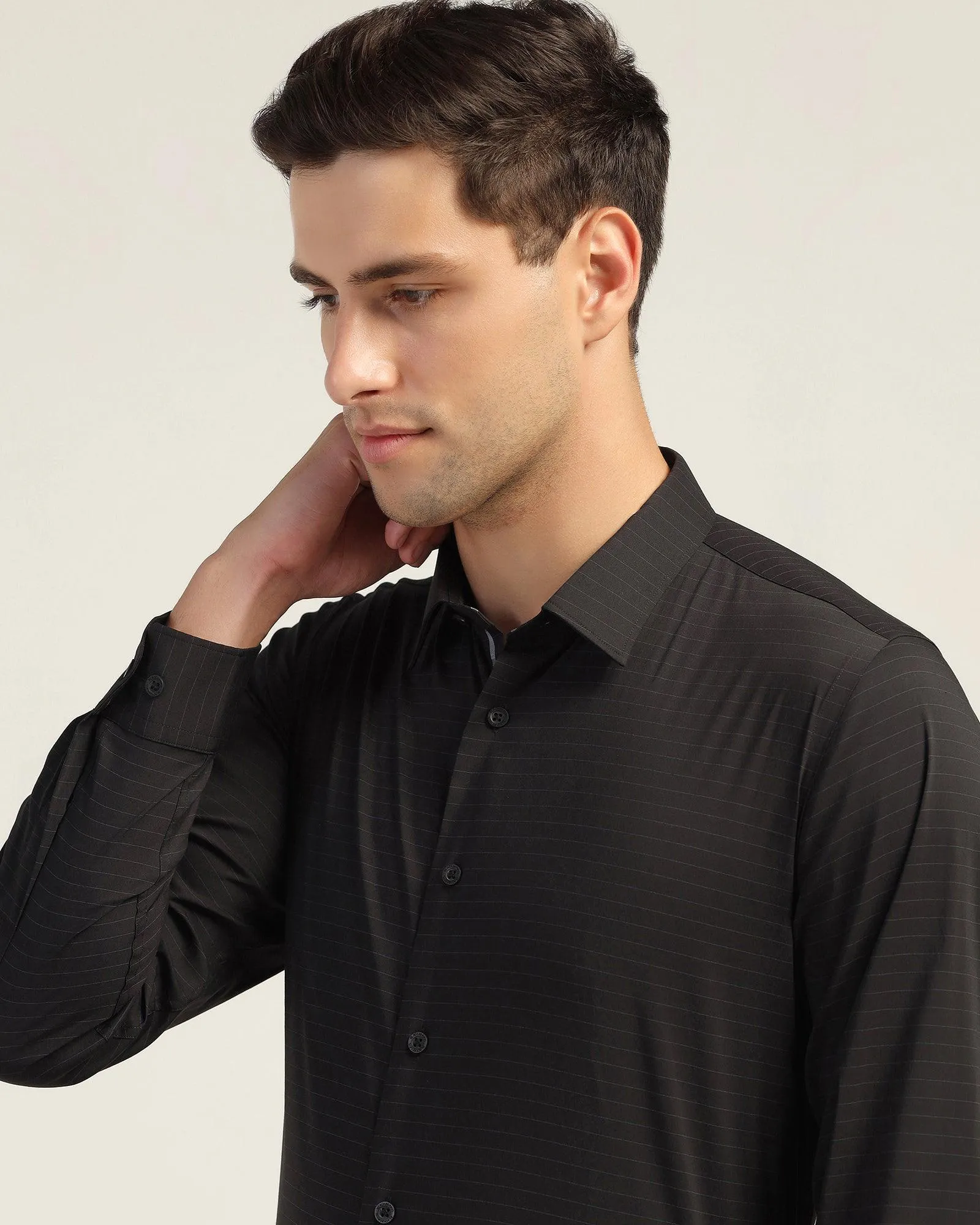 TechPro Formal Black Solid Shirt - Theory