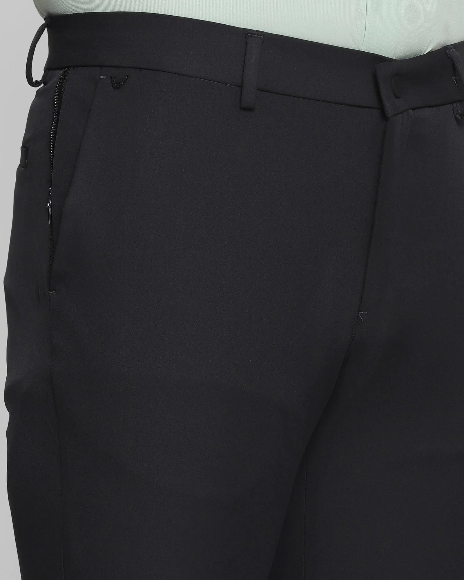 TechPro Slim Fit B-91 Formal Black Solid Trouser - Bentley