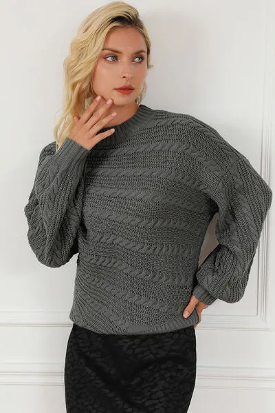 TEEK - Cable-Knit Dropped Shoulder Sweater