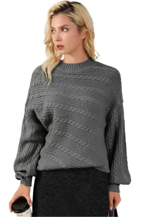 TEEK - Cable-Knit Dropped Shoulder Sweater