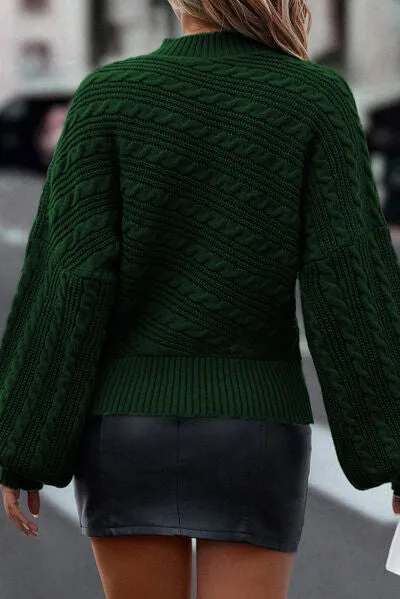 TEEK - Cable-Knit Dropped Shoulder Sweater