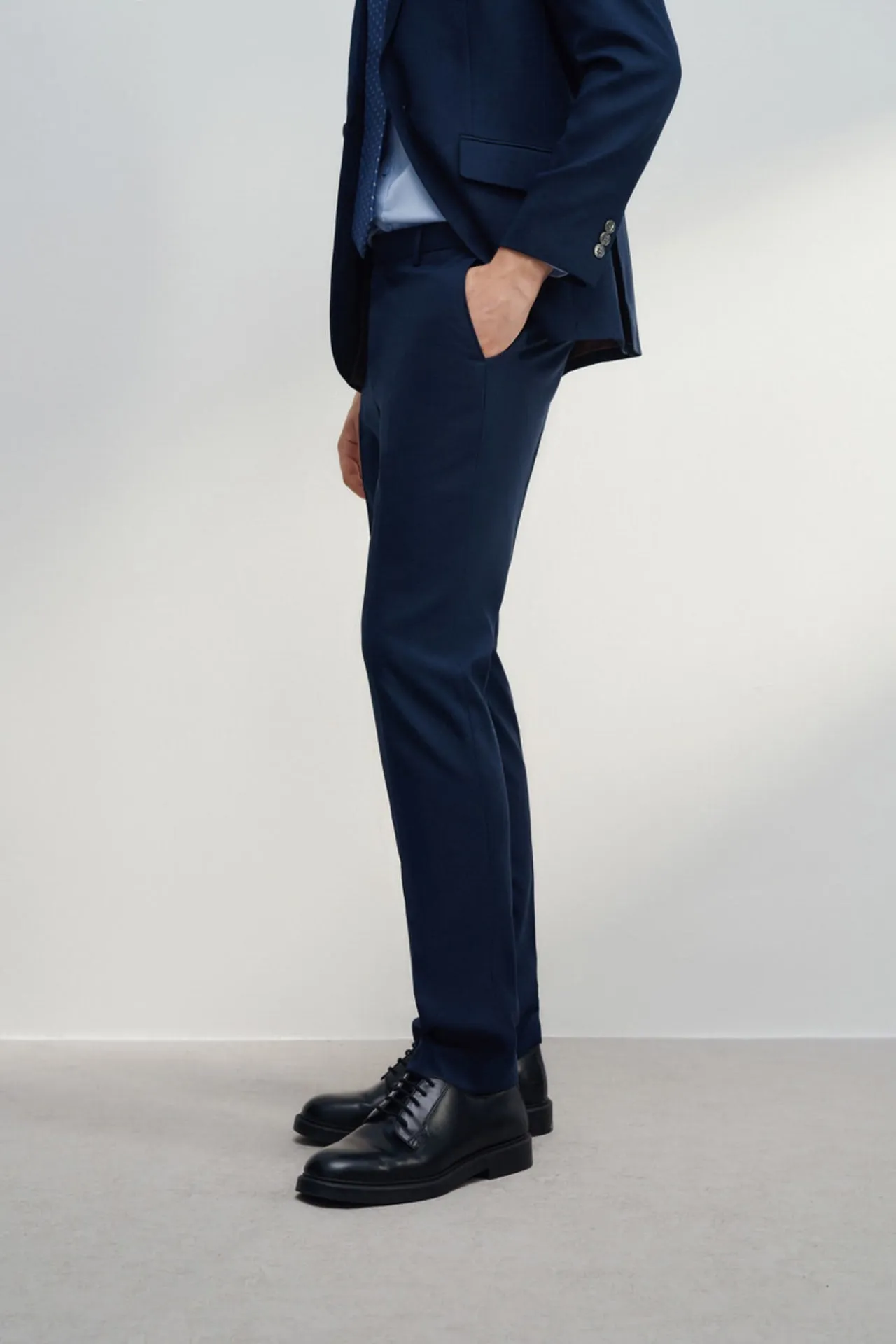 Teflon Slim Fit Twill Suit Pants