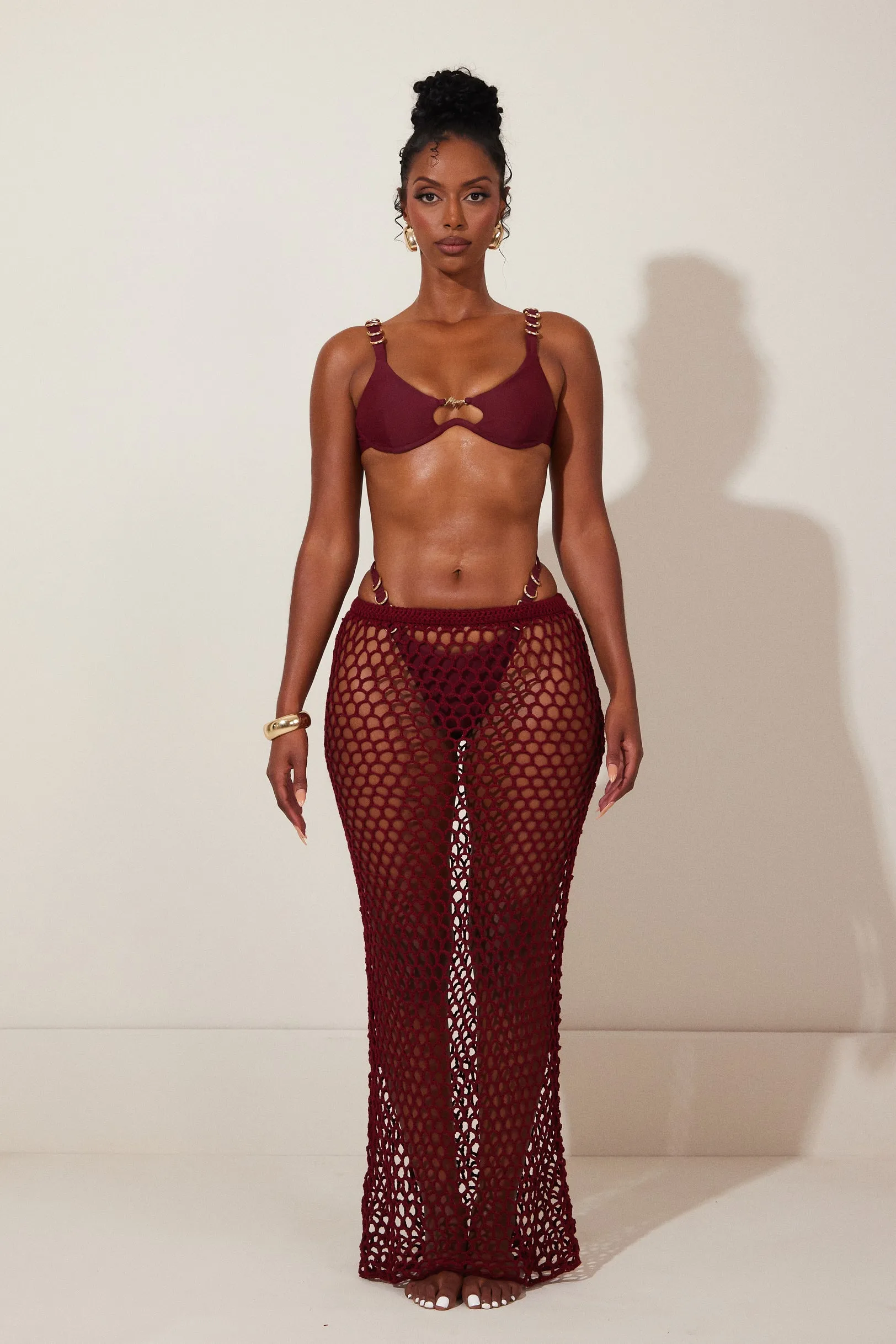 The Crochet Maxi Cover Up- Wine