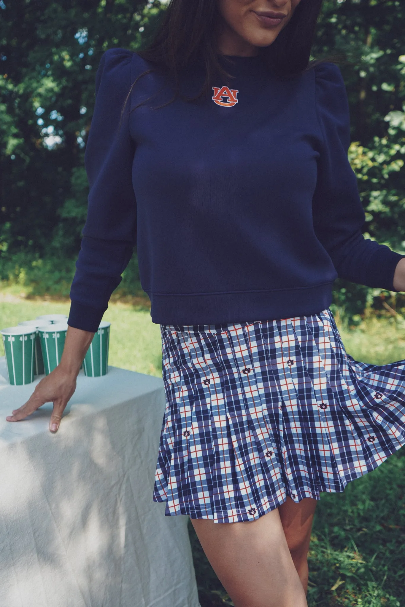 The Gwen Skort - War Eagle Plaid