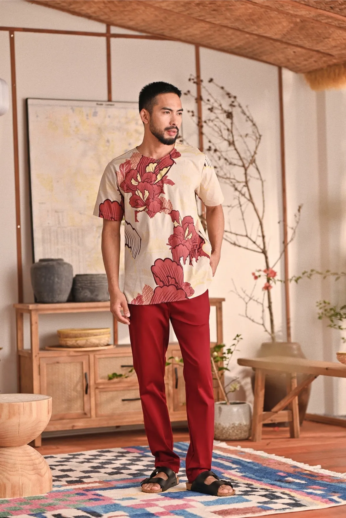 The Perfect Men Slim Fit Pants - Maroon