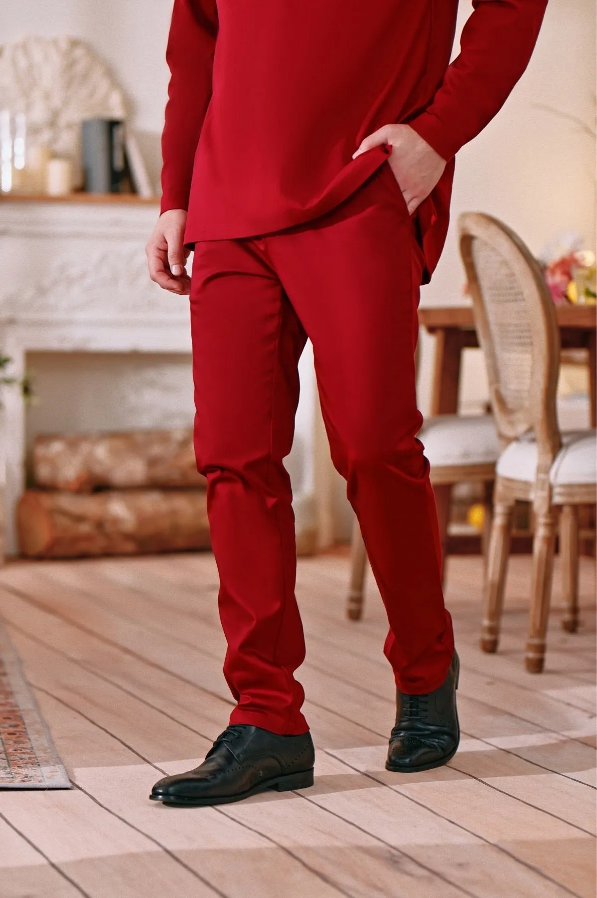 The Perfect Men Slim Fit Pants - Maroon