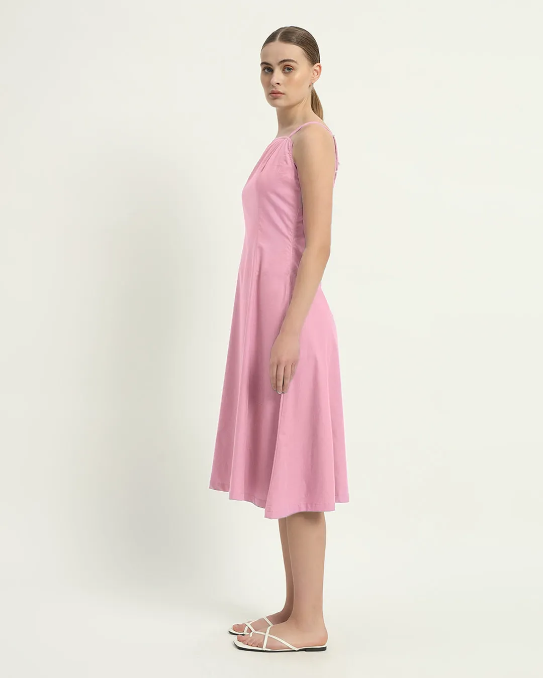 The Valatie Fondant Pink Cotton Dress