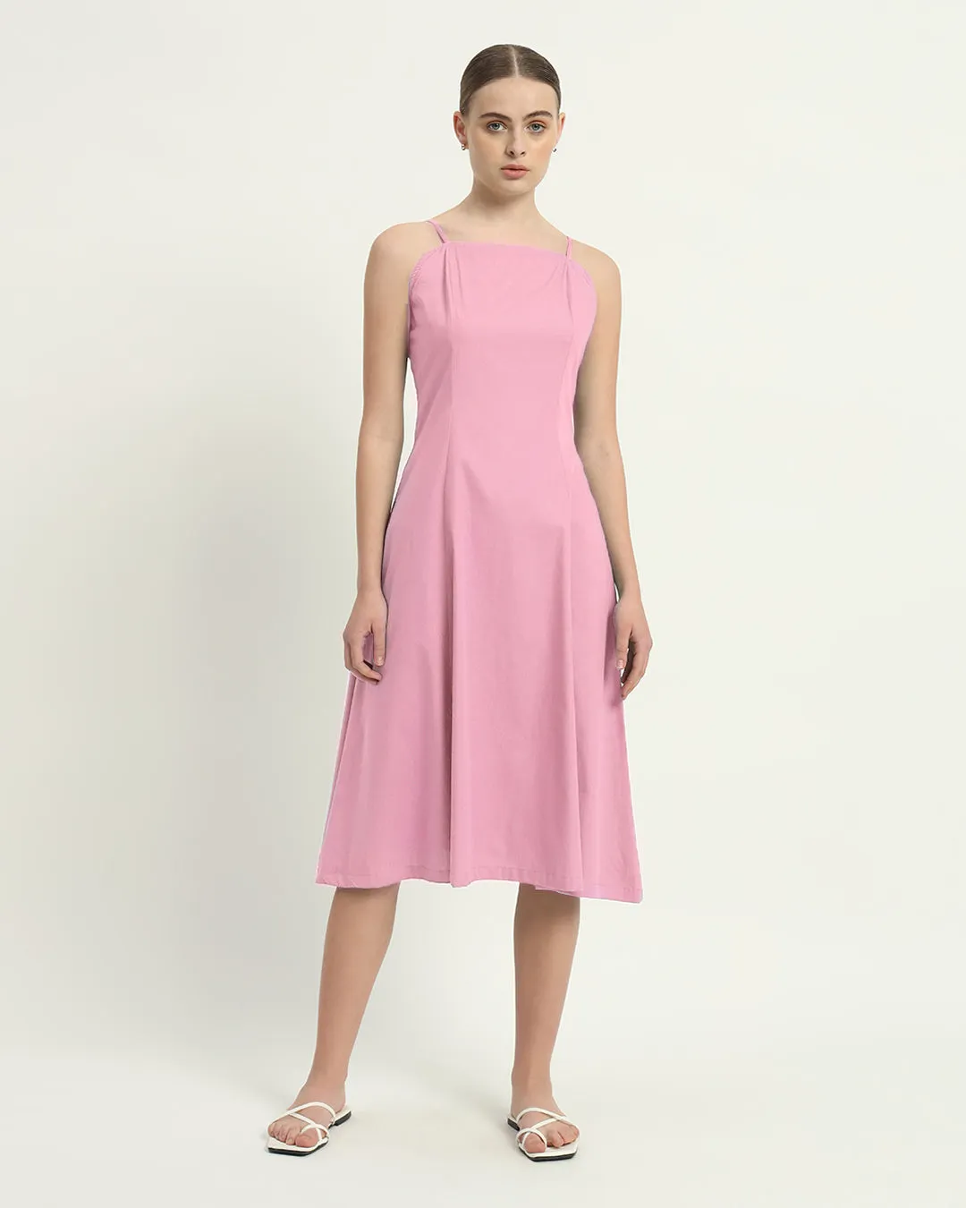 The Valatie Fondant Pink Cotton Dress