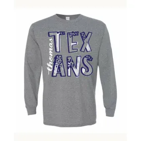 Thomas Texans - Splatter Long Sleeve T-Shirt