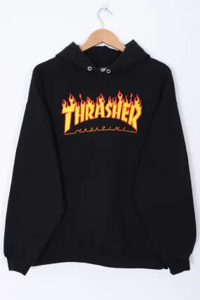 THRASHER Flame Logo Black Hoodie (XL)