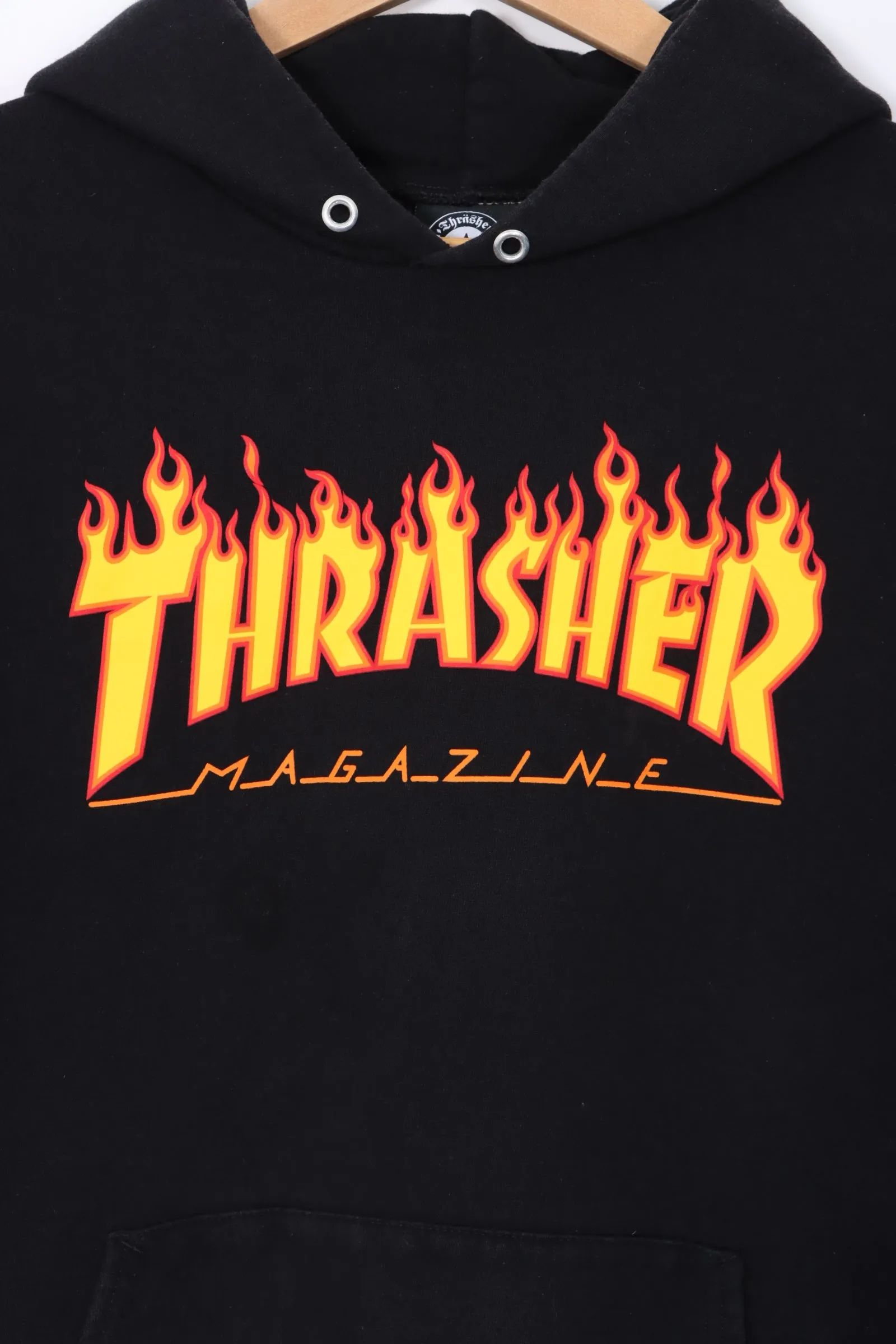 THRASHER Flame Logo Black Hoodie (XL)