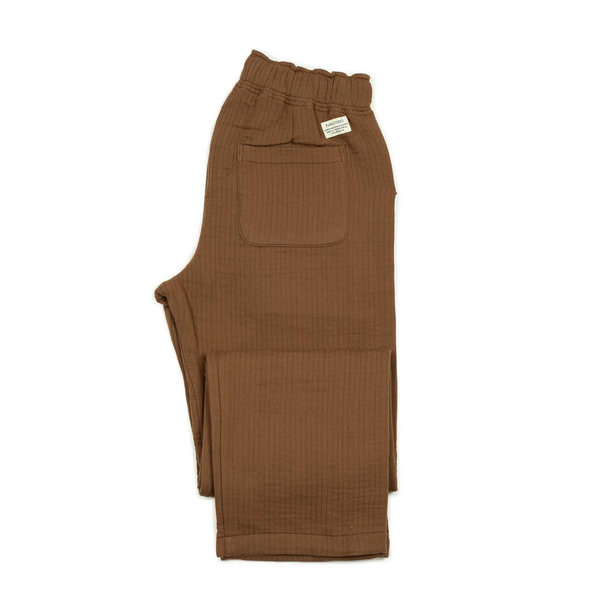 Tundra trousers in brown double weave quilted cotton