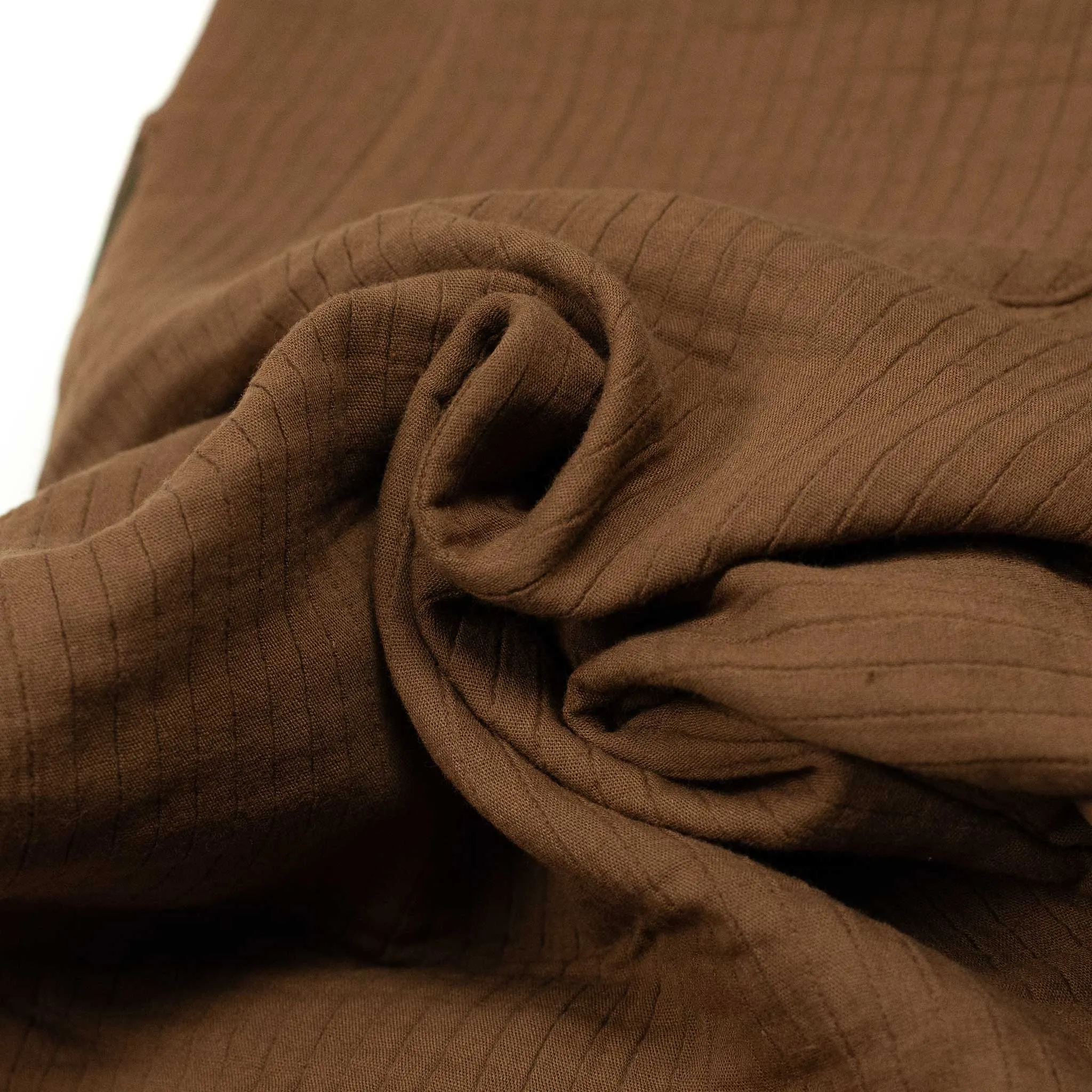 Tundra trousers in brown double weave quilted cotton