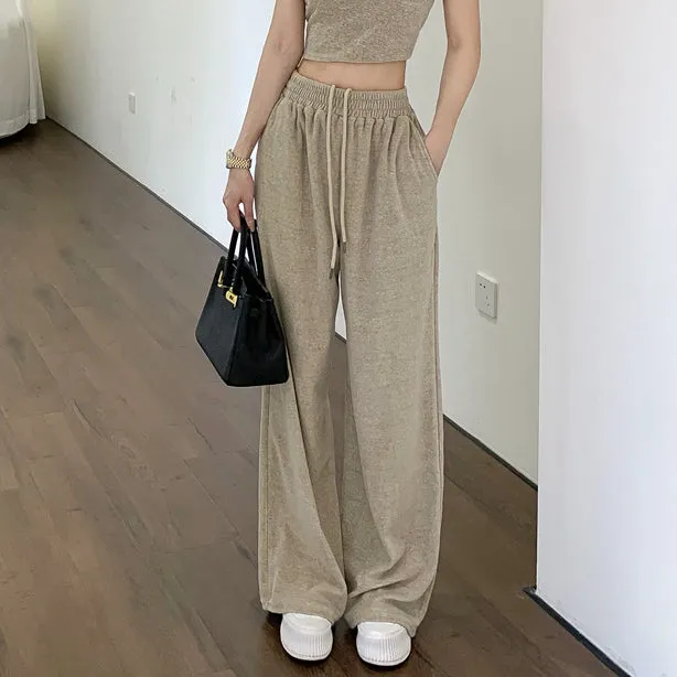 U-Neck Cropped Vest Wide-Leg Knitted Pants Set