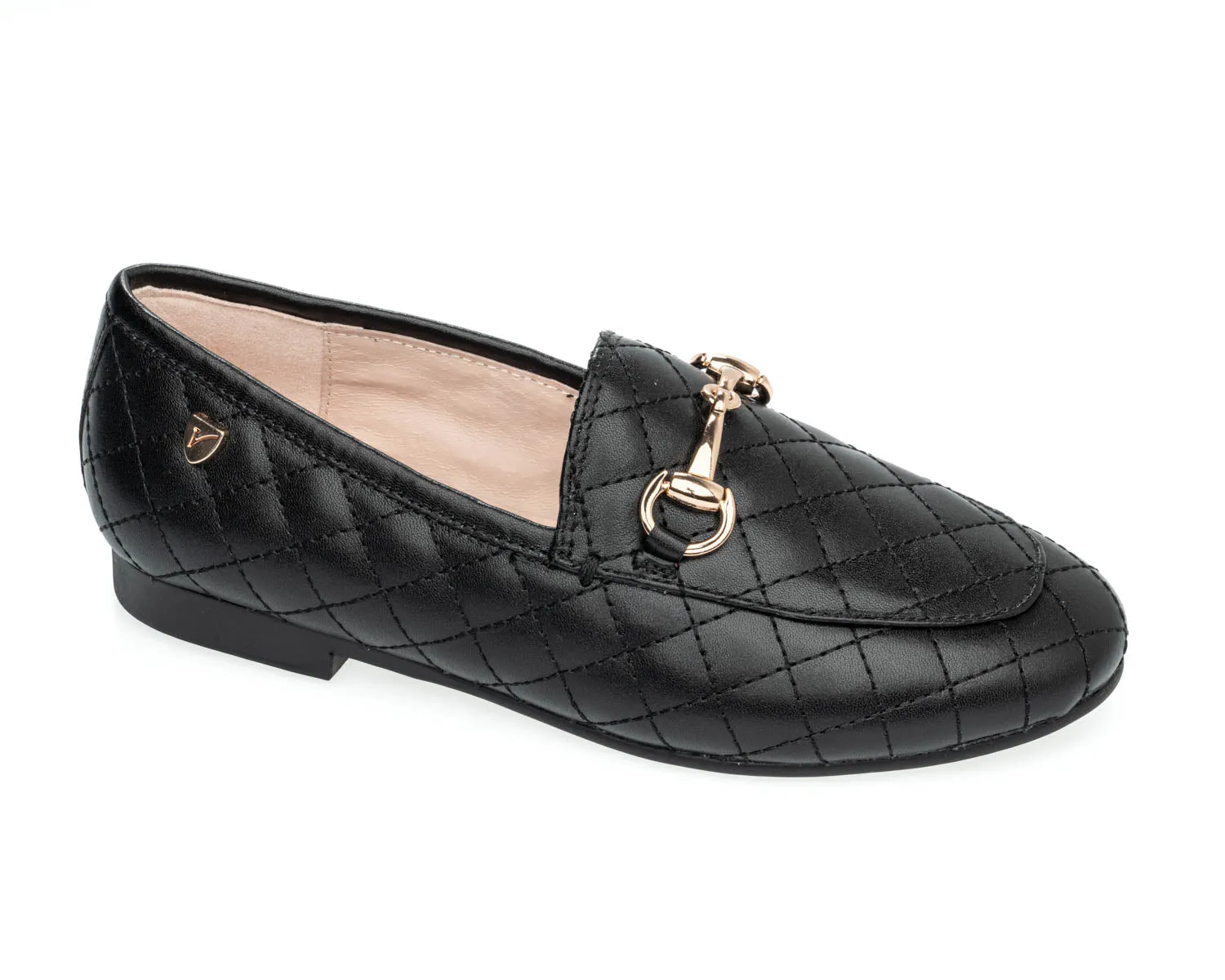 Venettini Black Quilted Chain Loafer