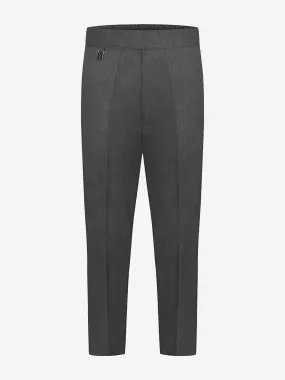 Zeco Boys School Elastic Back Pull-Up Slim Fit Trousers in Grey