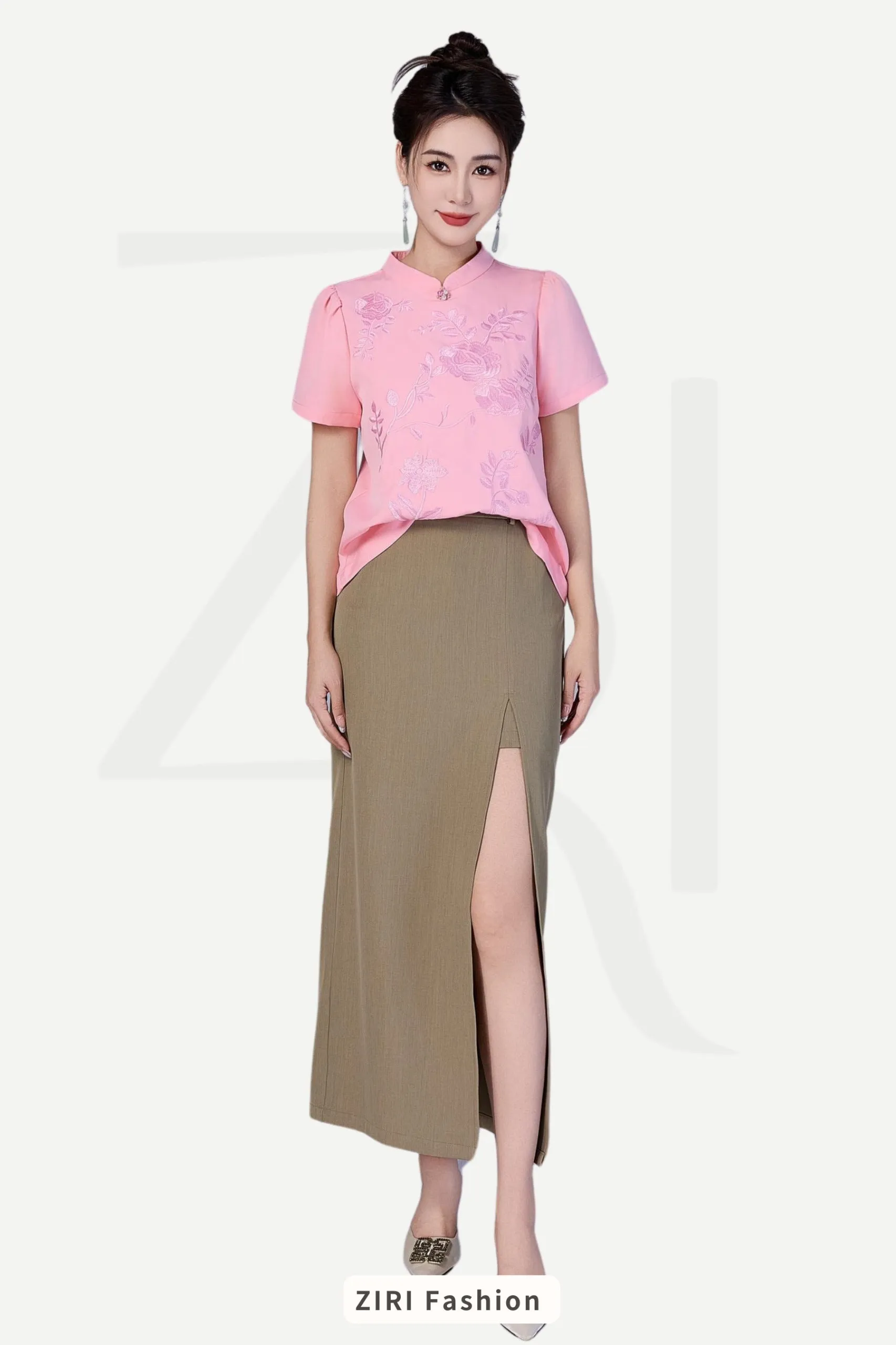 Ziri Maxi Split Thigh Skirt